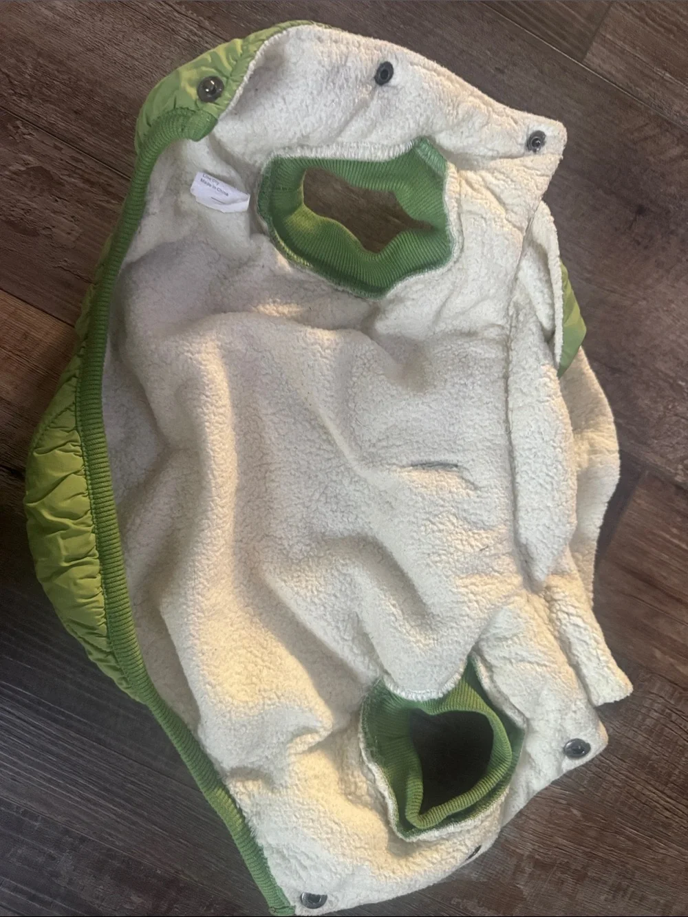 Kids Green Puffer Hooded Pet Vest - Soft Sherpa Lining
